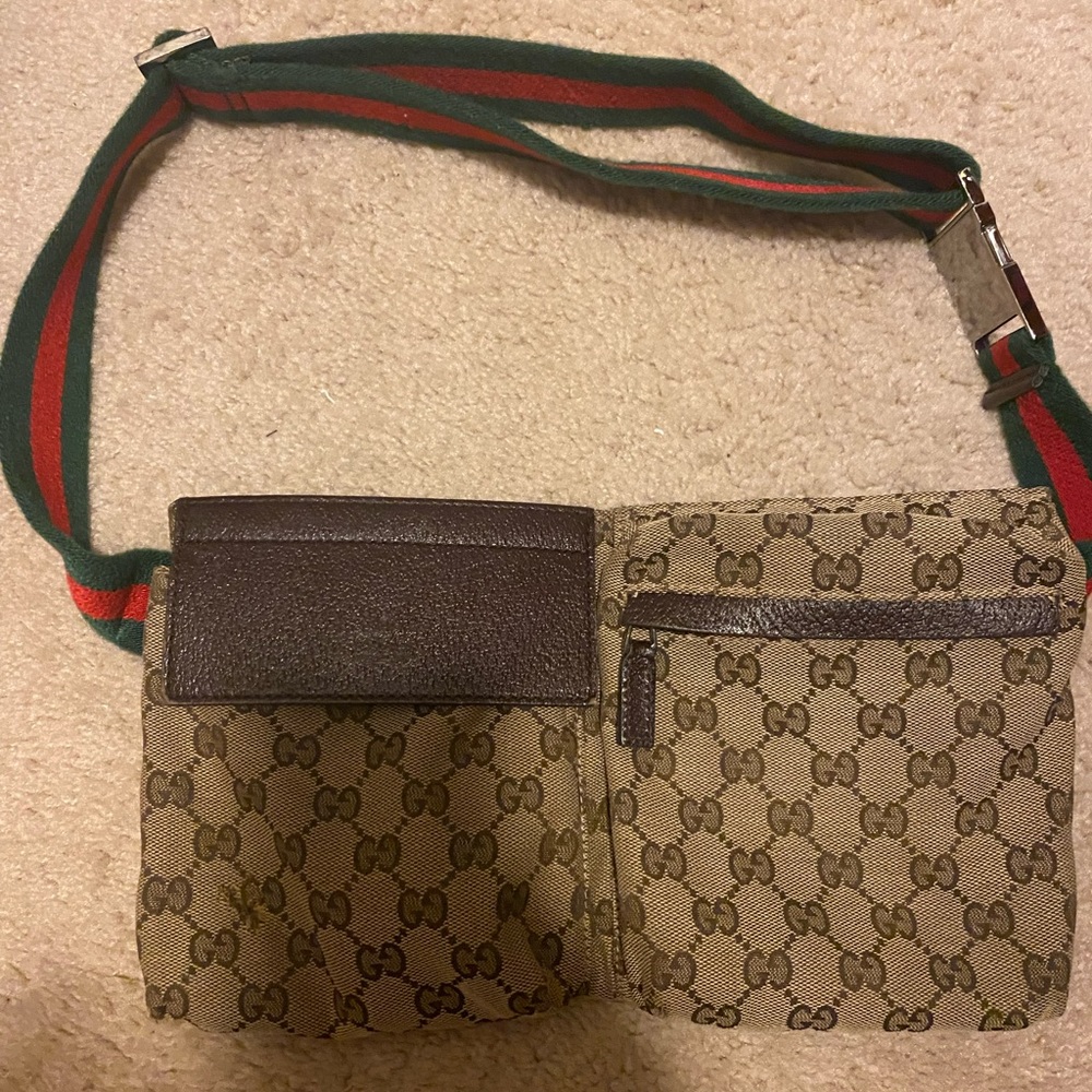 Gucci Brown and Green Crossbody Bag